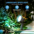 thumbnail image 2 of 8-Pack Low Voltage Landscape Lighting with RGB+CCT Color Changing, 10W, 600LM, 12-24V AC/DC, Wet Location, Landscape Spot Lights Outdoor for Garden Tree Yard Uplighting, Bronze, ETL Listed, 2 of 11