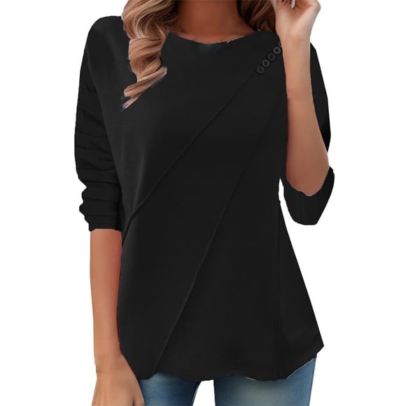 Lixiuxyad Tunics for Women Spring And Autumn Long Sleeve Shirt For Women Large Size Loose Top That Appears And Versatile As An Undershirt