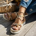 thumbnail image 2 of Mostsola Espadrilles for Women Boho Braided Sandals Open Toe Summer Dressy Slingback Wedges Heels, 2 of 8