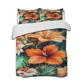 thumbnail image 2 of Burnt Orange Flower Twin XL Size Down Alternative Comforter, Lightweight Comforter Quilt Bedding Set with Pillow Shams Vintage Botanical Floral All Seasons Bed Comforter Duvet Insert 68"x98", 2 of 7