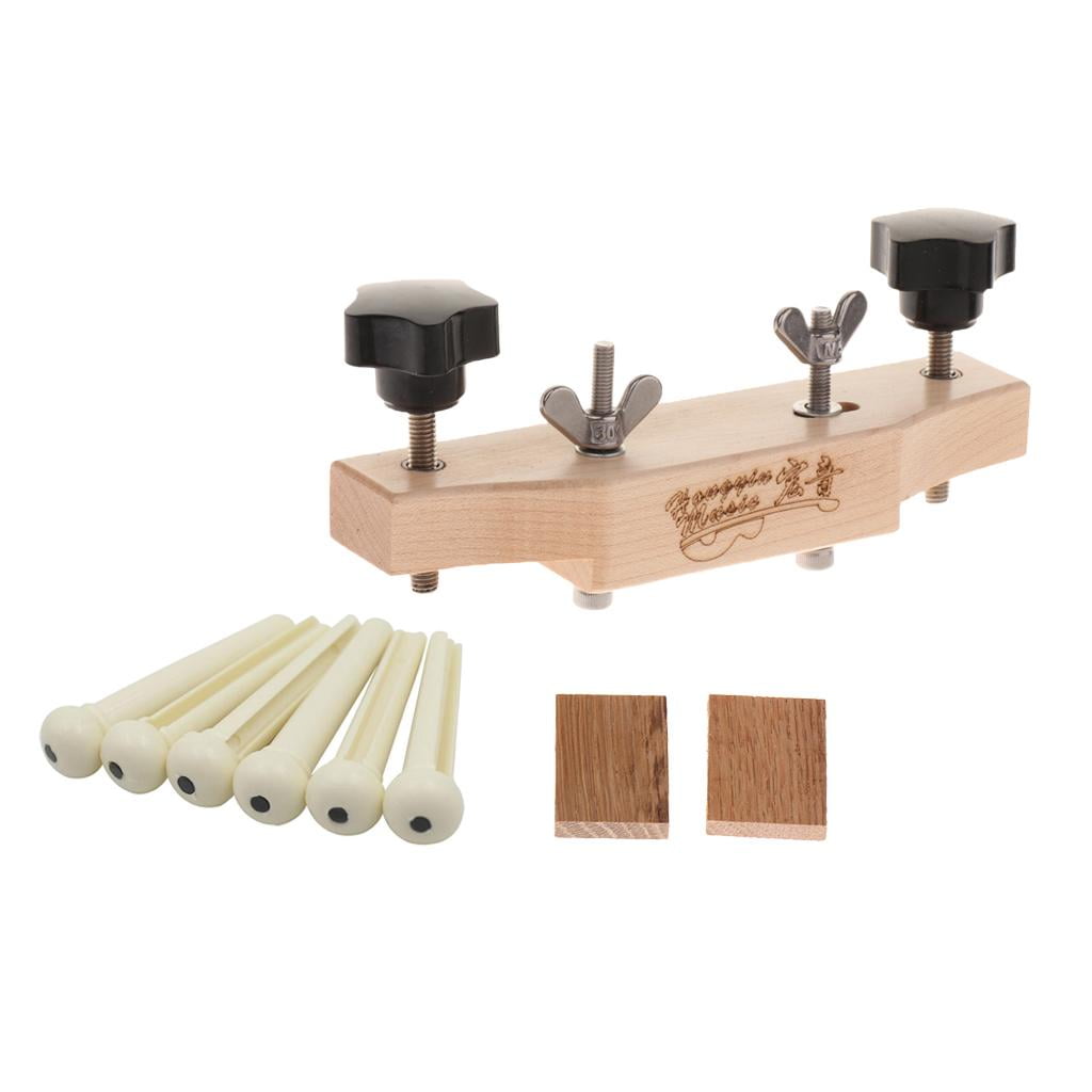 DIY Guitar Bridge Clamp with Bridge Pin String Pegs for Luthier Repair Tools