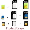 thumbnail image 4 of WOLMIK 4 in 1 Nano SIM Card Adapter 4 Set SIM Card Adapter Sim Adapter Set Sim Card Adapter with SIM Ejector Pin Compatible with Mobile Phone, 4 of 5
