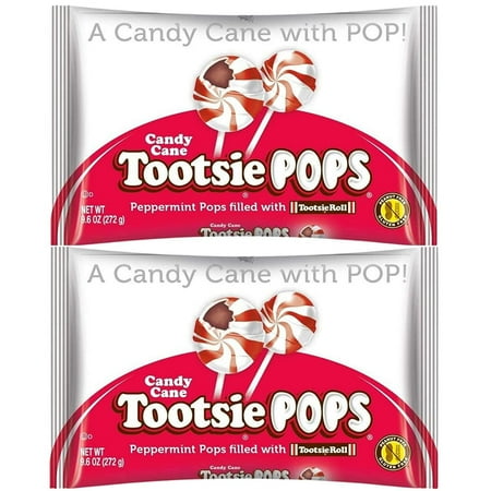 Peppermint Candy Cane Tootsie Pops Pack of 2