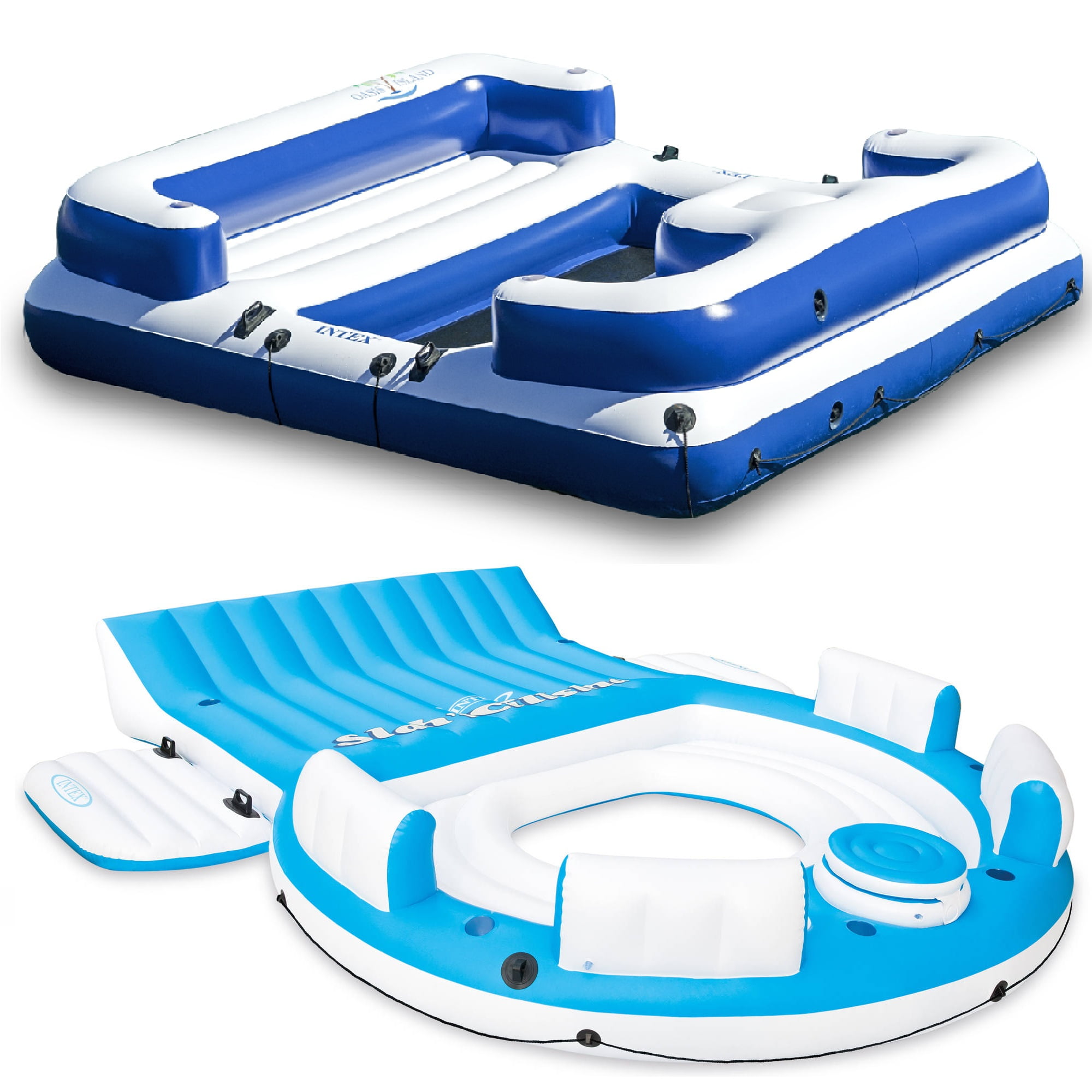 Intex Inflatable Island Pool Lake Raft Lounger w/ Oasis Island Floating Lounge - Walmart.com