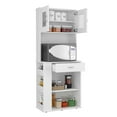 thumbnail image 2 of Capienza Pantry Cabinet, Two Shelves, Double Door, One Drawer, Three Side Shelves White, 2 of 5
