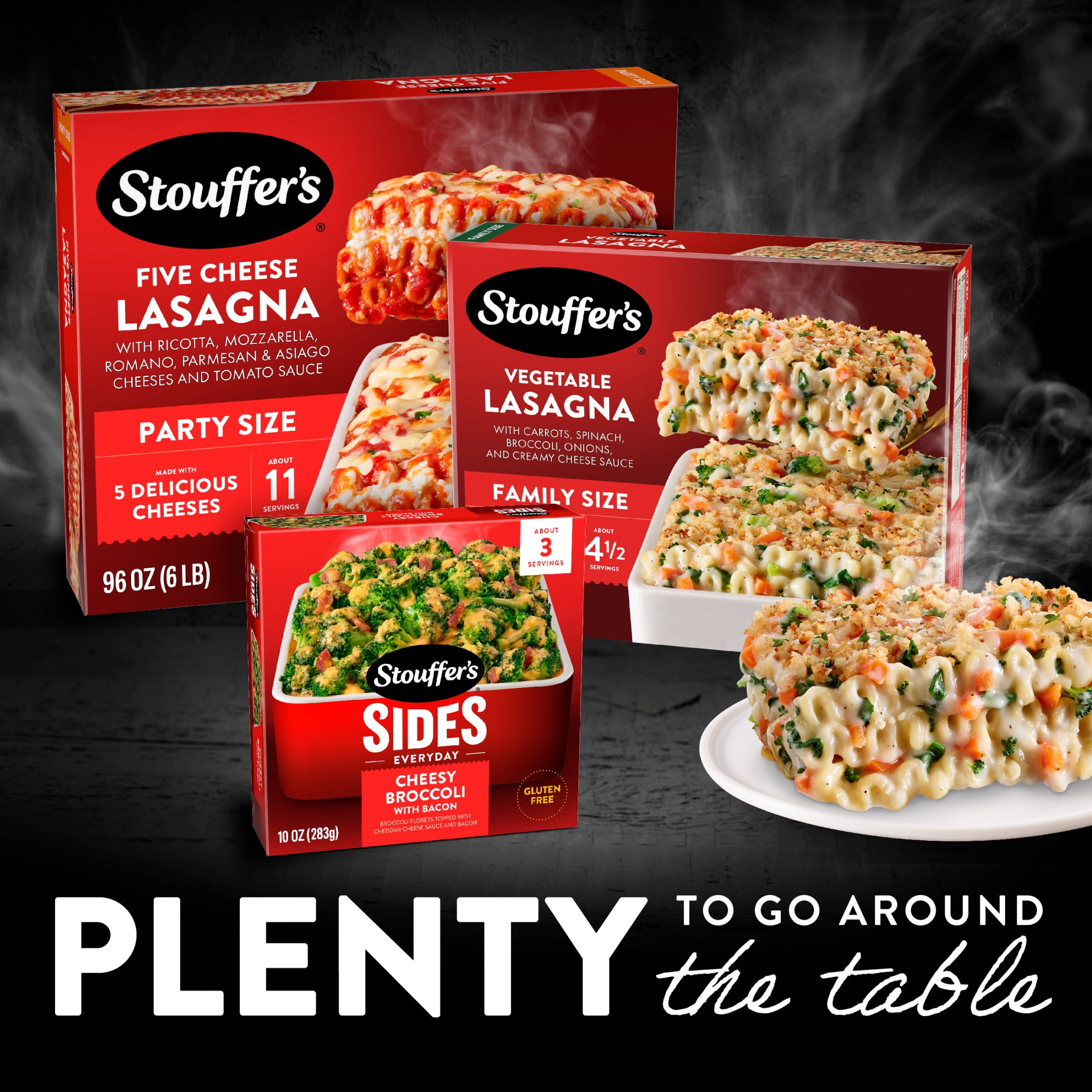 Stouffer’s Vegetable Lasagna, Family Size Lasagna, Easy Frozen Dinners 37.5 oz