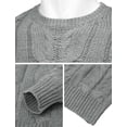 thumbnail image 4 of Mens Casual Slim Fit Knitted Pullover Sweaters Crew-neck Twisted Patterned Long Sleeve (CMOSWL078), 4 of 6