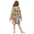 thumbnail image 7 of FORMRS Niños Bathrobe Unisex Hooded Robe Soft Plush Pajamas Sleepwear, Size 2-3T, Purple Cityscape Painting, 7 of 7
