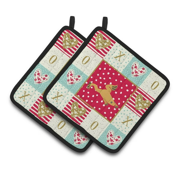 Aquarium Frog Pair of Pot Holders Red
