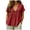 Red, variant on Women's Short Sleeve V Neck Blouses Ruffle Hem Tie Front Crop Tops Lightweight Basic Summer Tops (Light Blue, XXL)