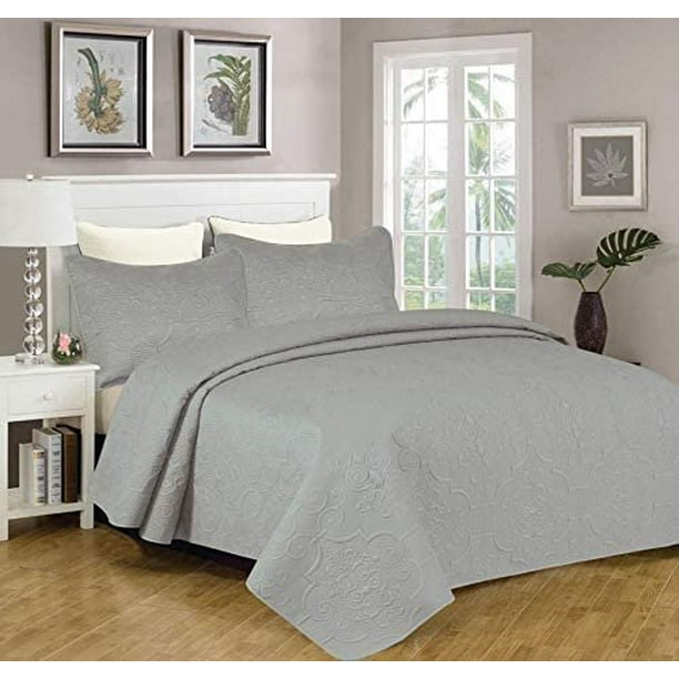 Sapphire Home 3Piece King/CalKing Oversize Bedspread Coverlet Bedding Set w/2 Shams, Soft