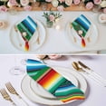 thumbnail image 2 of Mexican Stripes Cloth Napkins, Colorful Striped Mexican Fiesta Theme Washable and Reusable Dinner Napkins Set of 4, Table Napkin for Kitchen Party Birthday Wedding Hotel Housewarming 20"x20", 2 of 8