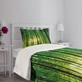 thumbnail image 5 of Ambesonne Forest Quilted Bedspread Set 2 Pcs, Green Woodland Sunrise, Twin Size, Green Black Yellow, 5 of 6