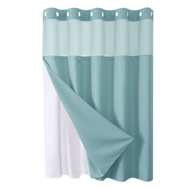 Anneaux de Rideau de Douche Étoile Pleine Simple Double Grand Anneau Rideau de Douche Réversible pour Salles de Bain Tissu Polyester Robuste Rideaux de Douche Rideaux de Douche pour Salle de Bain