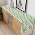 thumbnail image 4 of Easter Table Runner - 60 Inch Long, Kitchen Dining Table Runner Dresser Scarves, Spring Watercolor Bunny Eggs Butterflies Green Plaid Farmhouse Decor for Coffee Tables Wedding Party Banquet, 4 of 8