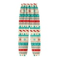 thumbnail image 4 of Women's Trousers With Cuffs Christmas Print Casual Pants And Pajamas, Comfortable Home and Sleepwear Bottoms, Elastic Waist with Drawstring for Easy Wear, Green, 2XL, 4 of 6