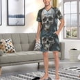 thumbnail image 7 of joogoo Men's Pajama Set Skull and Tree V-Neck Pj Shorts Set 2 Piece Loungewear Sleepwear L, 7 of 7