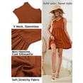 thumbnail image 6 of SAYFUT Womens V Neck Sleeveless Knee Length Ruffle Hem Tunic Dress Casual Loose Flowy Swing Shift Dresses Brown/Black/Navy Plus Size S-2XL, 6 of 8