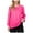 H-a-Hot Pink, variant on 2025 Women's Casual V Neck Ladies Tops Pullover 3/4 Sleeve Solid Women Shirts and Tops Color Base Top Woman Blouse Plus Size Tops for Women Plus Size Dressy