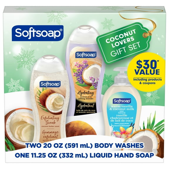 Softsoap Coconut Lovers Holiday Gift Set - 3 Piece Body and Hand Care