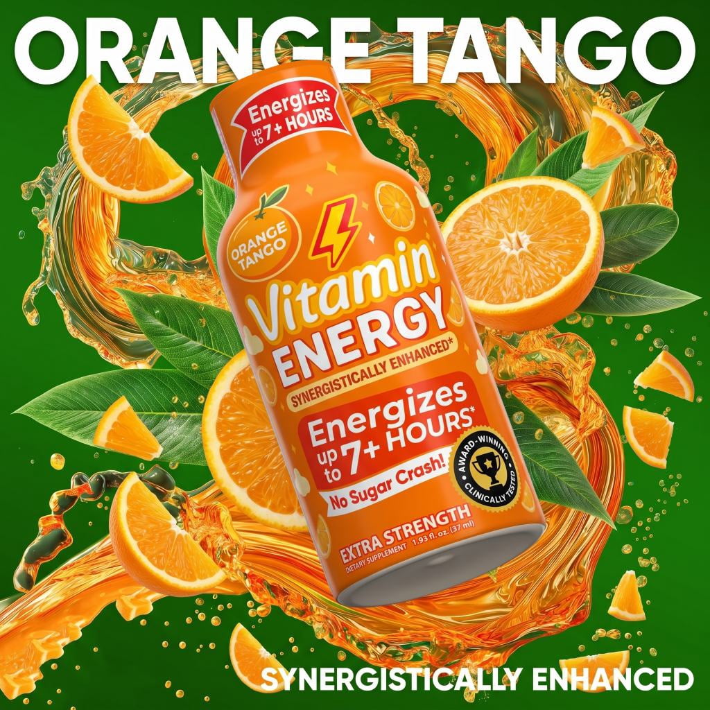 Vitamin Energy Immune+ Extra Strength Shot, Fruit Punch, 48 Pack – 260mg Natural Caffeine, B-Vitamins & Citicoline, Zero Sugar, 1.93 fl oz