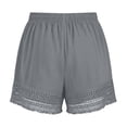 thumbnail image 6 of Alkepwun Womens Athletic Shorts 100% Cotton Solid Plus Size Lace Trim Elastic High Waisted Shorts Summer Casual Loose Vacation Beach Lounge Bohe Shorts, 6 of 8