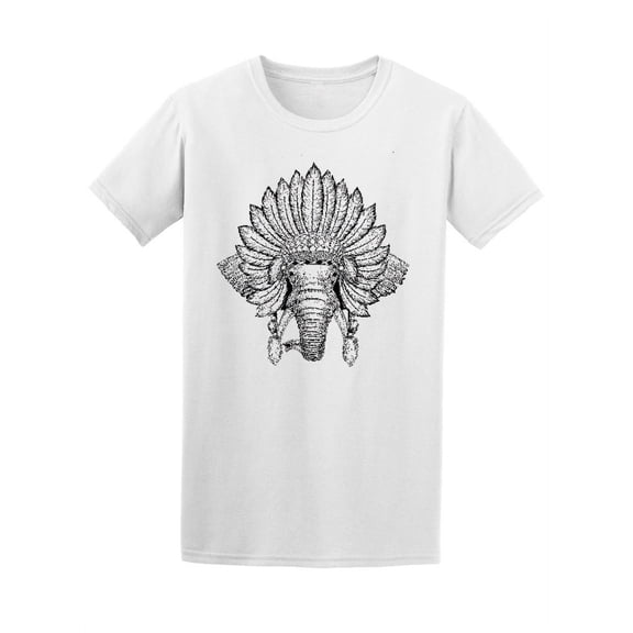 Boho Style Elephant Headdress T-Shirt Men -Image by Shutterstock, Male x-Large