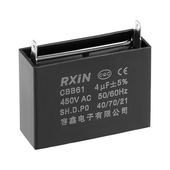 Uxcell 47x34x18mm 4uF 450V AC Single Insert CBB61 Ceiling Fan Run Capacitor