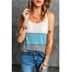 thumbnail image 3 of ABPHQTO Camiseta sin mangas de punto colorblock con tirantes finos ajustables azul cielo para mujer, 3 of 5