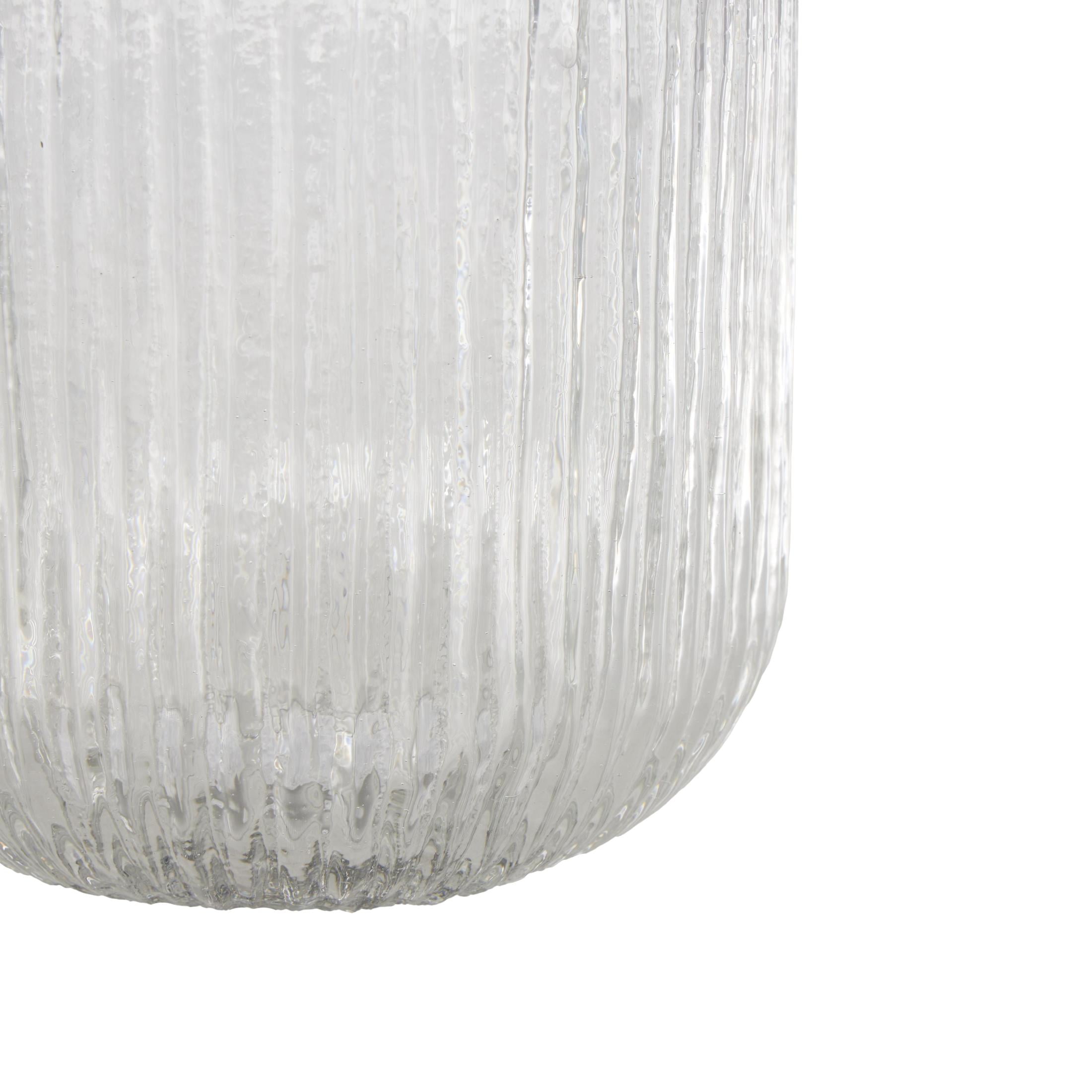 DecMode 11" Ribbed Glass Vase