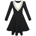 thumbnail image 1 of Girls Dress Back School Uniform Long Sleeve Black Dress 8, 1 of 6