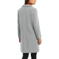 thumbnail image 3 of INSPIRE CHIC Women's Winter Coats Striped Notched Lapel Collar Single Breasted Outerwear Blazer Coat Grey XS, 3 of 5