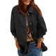 thumbnail image 3 of Chaqueta Vaquera de Mujer Oversize Estilo Boyfriend con Botones, Larga y Abertura Lateral. Chaqueta Vaquera Zimbaplatinum. Negro M, 3 of 9