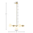 thumbnail image 3 of Gracie Mills Makenna 5-Light Brass Chandelier with Frosted Glass Globes - GRACE-15080, 3 of 3