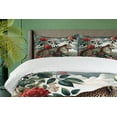 thumbnail image 5 of Ambesonne Leopard Duvet Cover Set, Roses Wild Animal on Clouds, Calking, Grey Teal and Scarlet, 5 of 6