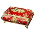 thumbnail image 2 of Caja de joya Hugo Caja de Baratija Dorada Y Roja Rectangular con Grabado Floral, 2 of 6