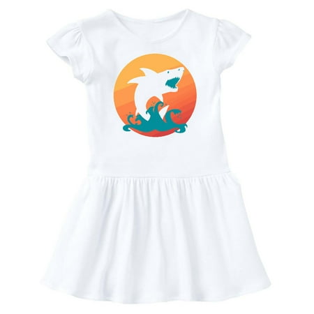 

Inktastic Shark with Orange Sunset Gift Baby Girl Dress