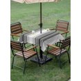 thumbnail image 5 of Square Outdoor Tablecloth with Umbrella Hole Gray Vertical Stripes Outside Table Cloth Waterproof Patio Table Cover Retro Simple Neutral Abstract Lines Zipper Tablecloths for Picnic 60x60 Inch, 5 of 8
