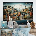 thumbnail image 2 of Designart "Hues of Harbor Dreams by the Coast" Port Landscape Metal Art Living Room, 2 of 5