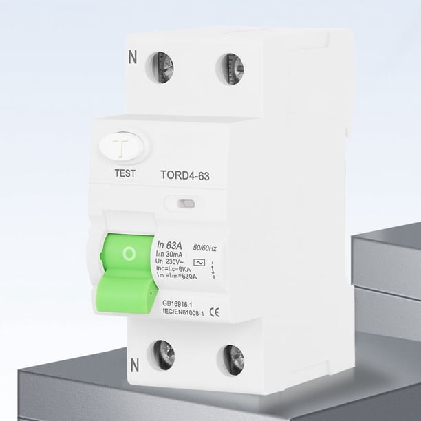 Disjoncteur à montage sur rail DIN 230 V Protection contre les fuites Poignée ergonomique à 2 pôles JShteea El nuevo