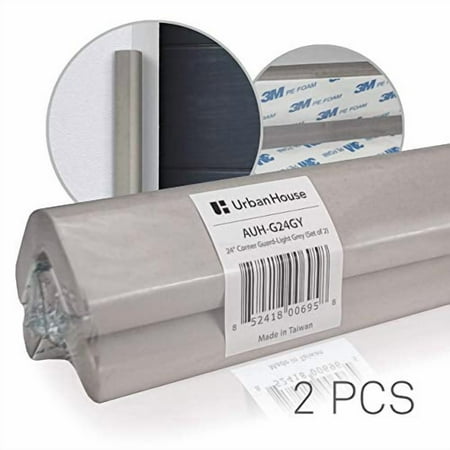 urbanhouse (2-Pack High-Density Corner Guard Edge Protector & Bumper for Parking Garages, Workshops, Baby Proofing Walls and Furniture - Neutral Grey, 24 Inches.