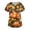 05#Yellow, variant on Halloween Scrub Tops for Women V Neck Pumpkin Printed Uniform with Pockets