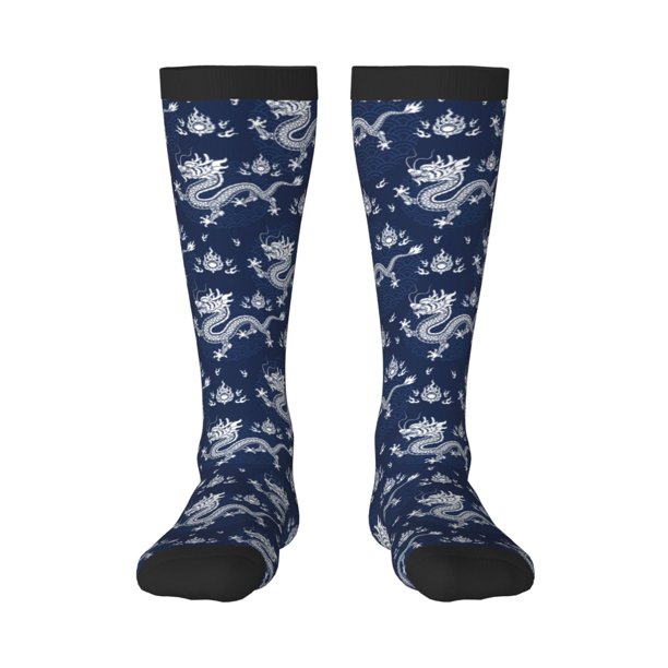 Balery Dragon Calcetines novedosos Calcetines deportivos Calcetines hasta la rodilla Calcetines de algodón Calcetines originales y geniales