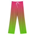 thumbnail image 3 of Pink Green Gradient Women's Pajamas Pajama Pants Women's Sleepwear Lounge Sleep Bottoms Stretch with Pockets, 3 of 7