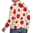 thumbnail image 6 of Honeii Red Ladybug Pattern Mens Hoodies Men's Loose Sleeve Sweatshirt,Pullover Hooded Sweatshirt for Men,Essentials Hoodie-X-Large, 6 of 7