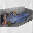 thumbnail image 6 of Fox Soft Flannel Fleece Throw Blanket, Fox Swimming in Blue River Natural Life Mammal Wild Animal Image Print, Cozy Plush for Indoor and Outdoor Use, 50" x 70", Pale Blue Brown Cream, by Ambesonne, 6 of 6