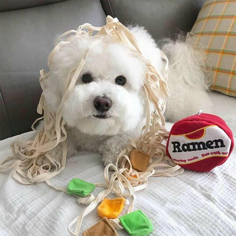 Interactive Ramen Dog Toy Nose Job Noodle Cup Food Medium Small
