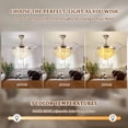 thumbnail image 4 of 42" Gold Crystal Chandelier Ceiling Fan with Retractable Blades - Remote Control 3 Color LED, 5000 CFM Silent Motor, Adjustable Downrod for Luxe Living Room/Dining Room, 4 of 9