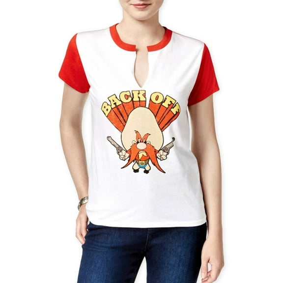 Freeze CMI Inc. Womens Yosemite Sam Graphic T-Shirt, White, Juniors, X-Small
