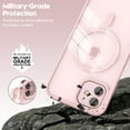 thumbnail image 6 of for iPhone 12/ iPhone 12 Pro Case Clear Magnetic Compatible with Magsafe, Thin Slim Transparent Non Yellowing, Hybird Soft Silicone Bumper & Hard Plastic Protective Cover for Women, Light Pink, 6 of 13